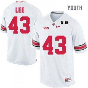 Youth NCAA Ohio State Buckeyes Darron Lee #43 College Stitched 2015 Patch Authentic Nike White Football Jersey UW20I06PR